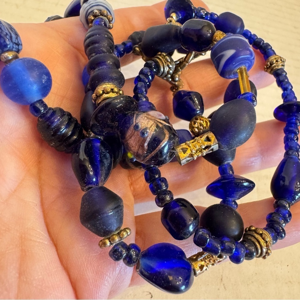 Venetian Murano Glass Italian Wedding Cake Lampwork Beads Necklace Bracelet SET
